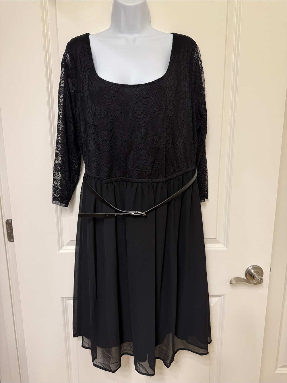 torrid Black Lace Bodice Chiffon Skirt Dress
